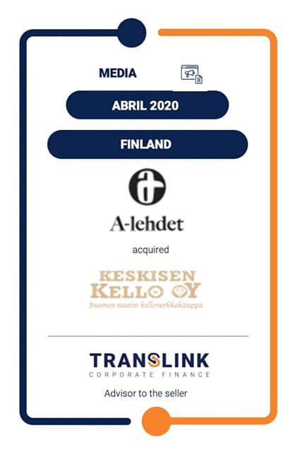 Translink acted as advisor to CEO and co-owner Jari Keskinen- A-lehdet Oy acquires a majority stake in E-commerce company Keskisen Kello Oy