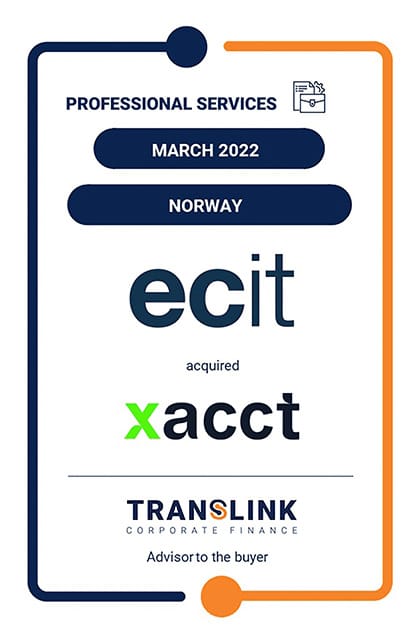 Translink Corporate Finance advised ECIT in the acquisition of XACCT accounting AS